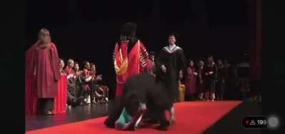 Fail Flip on Graduation Stage
