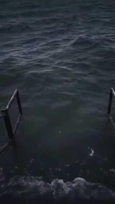 Lake Pontchartrain. Beach is closed off to the public due to ”Underwater Hazards”