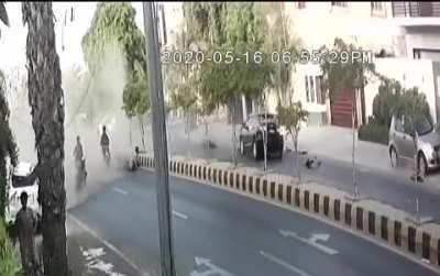 The road accident happened in Karachi.