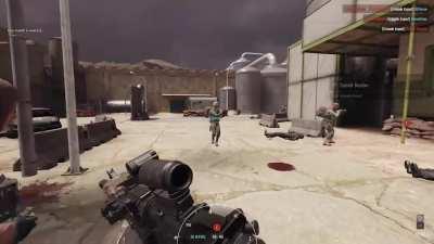 Got killed by a piece of shrapnel to the head