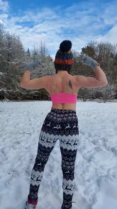 Hiking on a winter day