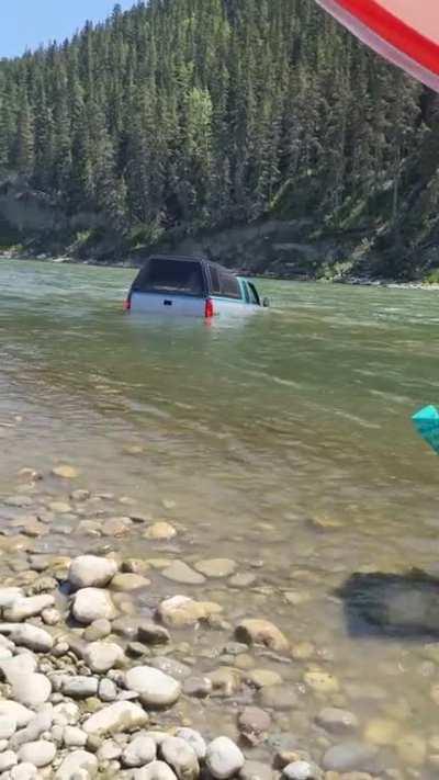 Driving by the river edge