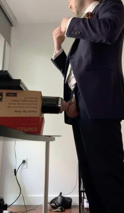 Getting Ready For A Virtual Meeting With My DYI Standing Desk