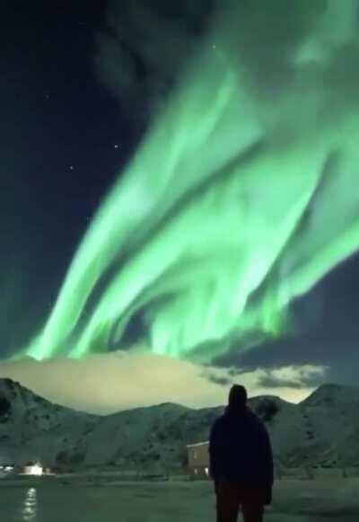 Magnificent view of Aurora Borealis