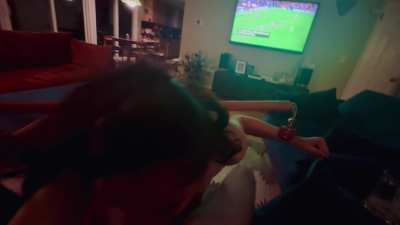 Cuffed her so I could properly enjoy the game