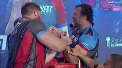 Competitor VISIBILY smacked out of his head, almost gets into fight mid match.