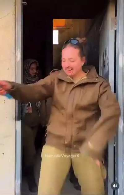 Israeli occupation soldiers film themselves celebrating in the west-bank.