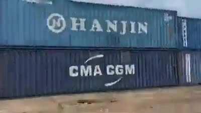 Part of the silos which were previously damaged during the Beirut Explosion collapsed due to the damage from the explosion, today