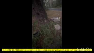 Purported footage showing attacks by combined forces on junta positions in the Budalin Township post office, schools, and police station (supposedly December 28th)