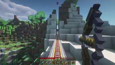 For those of us who don't have VR, I made a Beat Saber inspired music sync map in Minecraft, here's a clip!