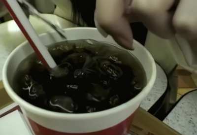 She brought her own sauce packets.