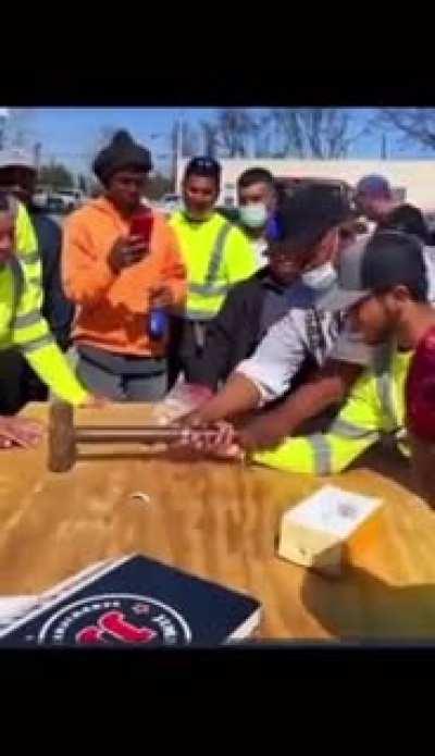 Just some dudes flexing during their break