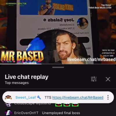 “Joey Salads” was the one harassing Mr Based and Josh at the window