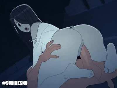 Hot ghost lady gets horny