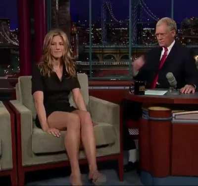 Jennifer Aniston showing off