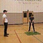 Hitting a golf ball above your friend's head