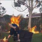 Lighting up the grill like a boss