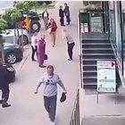 A guy punches two women in the chest