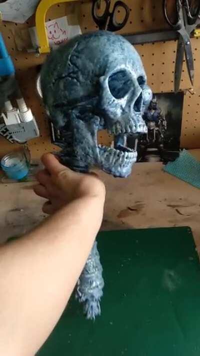 Frozen skull I made for my Sub-Zero cosplay