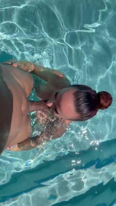 The new pool was amazing and water was sooo tempting. There was only one thing that was missing to christen it