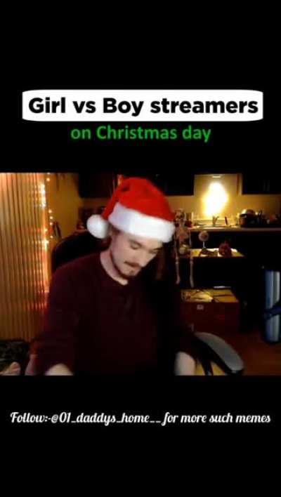 Girl vs boy streamers on Christmas day