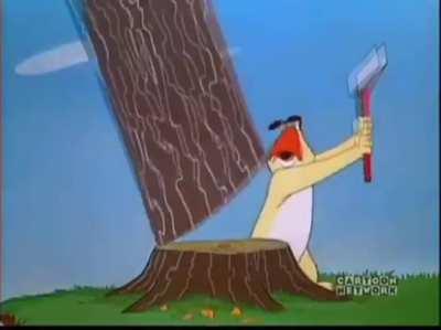 Ha, in real life the tree would fall the other way!