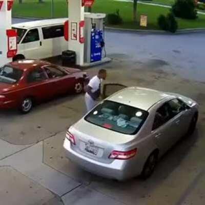 Man assaults a female in her car and gets shot in self defense