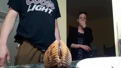 Clam tries to move and scares woman