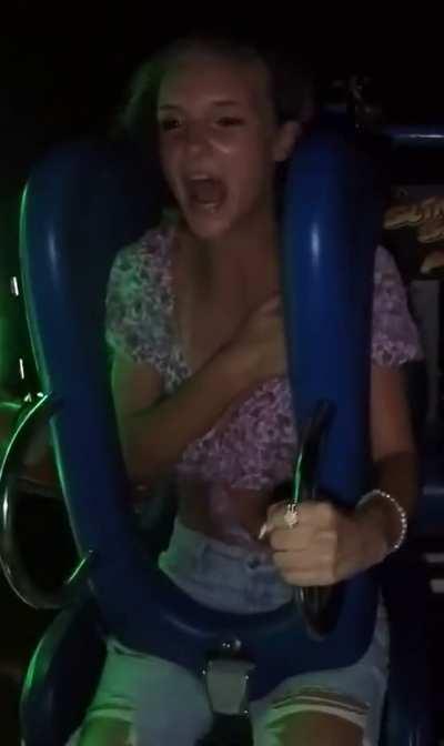 Boob slip by the wind SLINGSHOT