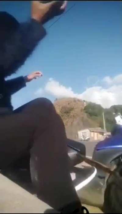 Eating outside in the nice weather.