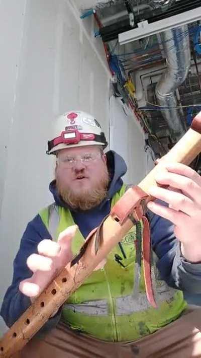 What is this stick you're kissing you ask? Let me explain a walking stick drone flute to you