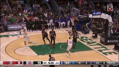 [Highlight] John Wall dishes to Paul George for the fadeaway mid-range