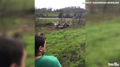 Driving into a tornado