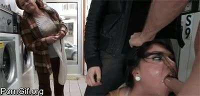 Casual public facefuck