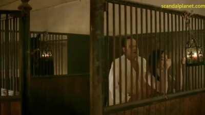 Laura Haddock stripping naked in front of a guy