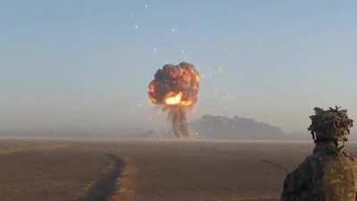 100 Tons of Ammo being blown up.