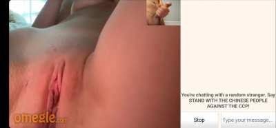 She was a beautiful amateur webcam girl with natural tits and a tight pussy. She loved to show off her tanlines and spread her pussy for her viewers. She started to masturbate, rubbing her clit and fingering her tight p