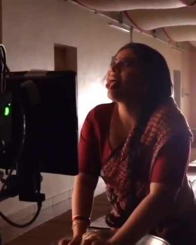 Kajol mummy panting during doggy in the kitchen!