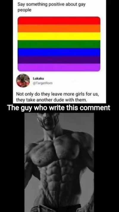 Suddenly my respect for gays increase