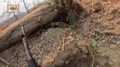 First-person POV on an ambush on a Myanmar Army column near Htilin, Magway Region. A different angle of this has been posted before the link in the comment.