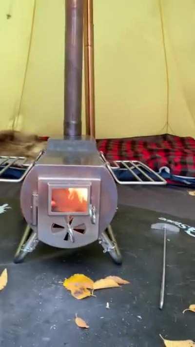 Fall camping with stove