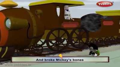 HMB while micky gets hit by a railway train
