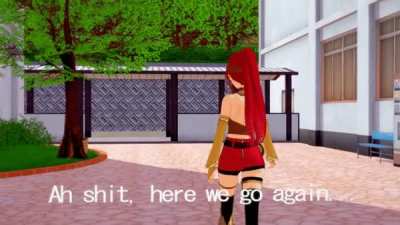 Cheer-Snuffer animated Pyrrha Nikos from RWBY during the GTA Meme 