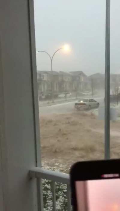 Hailstorm in Alberta, Canada