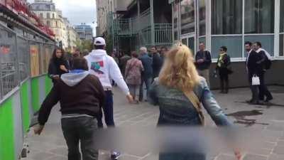 stealing a puppy from a homeless person