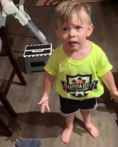 Little boy got mad because he didn’t get a kiss goodbye