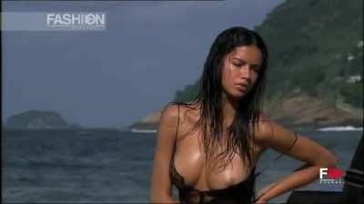 Adriana Lima gives us a little glimpse shooting for the 2005 Pirelli Calendar