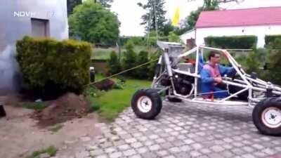 WCGW uprooting cypress with a buggy