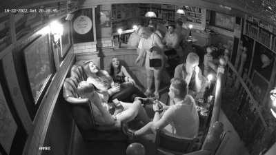 WCGW using a side table as a stool.