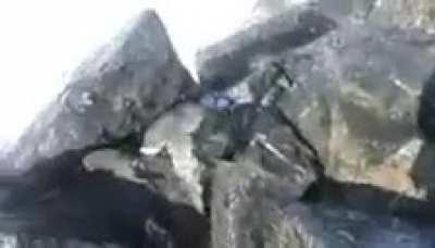 Nearly getting pounded against a jetty